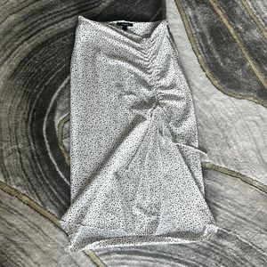 Forever 21 satin slit skirt , white with black dots